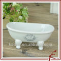 white glaze ceramic soap dish with angels design